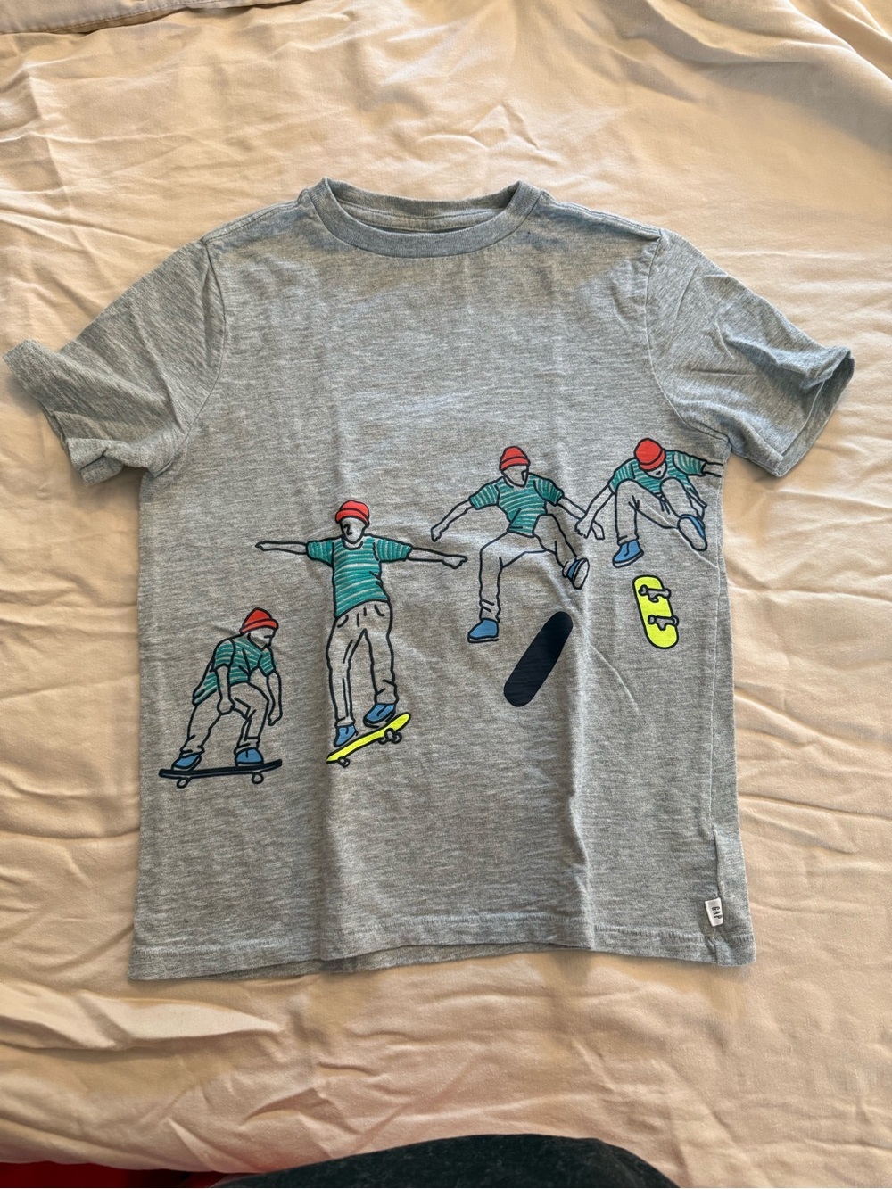 GAP Kids Gray Skateboard Graphic T-Shirt Youth Medium Skate Tee
